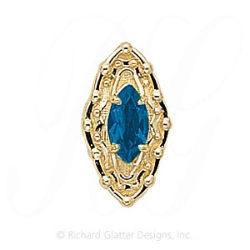 GS389 BT - 14 Karat Gold Blue Topaz Slide 
